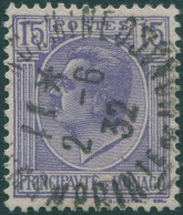 Monaco 1924 SG79 15c Violet Prince Louis FU - Other & Unclassified