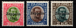 Island 147-149 Postfrisch Zeppelin 1931 #KE292 - Altri & Non Classificati