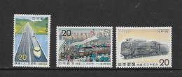 JAPON 1972 TRAINS YVERT N°1043/1045 NEUF MNH** - Eisenbahnen