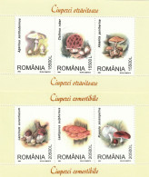 Romania 2003 - Mushrooms , Perforate, Souvenir Sheet ,  MNH ,Mi.Bl.332,333 - Ongebruikt