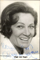CPA Schauspielerin Olga Von Togni, Portrait, Autogramm - Actors