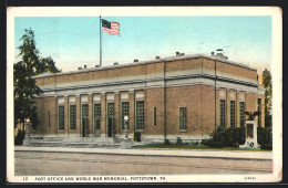 AK Pottstown, PA, Post Office And World War Memorial  - Altri & Non Classificati