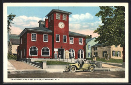 AK Stamford, NY, Town Hall And Post Office  - Altri & Non Classificati