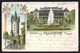 Lithographie Frankfurt A. Main, Eschenheimer Tor, Palmengarten  - Frankfurt A. Main