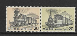 JAPON 1975 TRAINS YVERT N°11459/1160 NEUF MNH** - Trenes