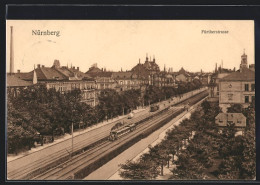 AK Nürnberg, Fürtherstrasse Mit Strassenbahn Und Dampfzug  - Nürnberg