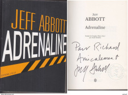 C1 Jeff ABBOTT - ADRENALINE Envoi DEDICACE Signed - Libros Autografiados