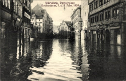 CPA Würzburg Am Main Unterfranken, Hochwasser Februar 1909, Domstraße - Other & Unclassified