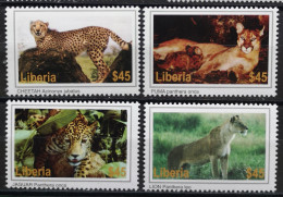 Liberia 2005 Groß- / Wildkatzen 4v** Set - Liberia