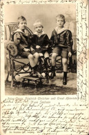 CPA Prinzen Georg, Friedrich Christian Und Ernst Heinrich Von Sachsen, Portrait, Trenkler 9710 - Koninklijke Families