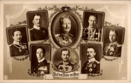 CPA Kaiser Wilhelm II., Prinzen, Auf Dem Felde Der Ehre, Duc Ernst August Von Braunschweig - Koninklijke Families