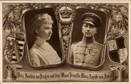 CPA Prince Joachim Von Preußen, Portrait, Uniform, Orden, Marie Auguste Von Anhalt, Blason - Königshäuser