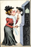 CPA Küssendes Paar, Mann In Einem Automat - Sonstige & Ohne Zuordnung