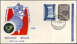 FDC 1053/62 + PA30/35 - Verenigde Naties Op De Wereldtentoonstelling Te Brussel - 1951-1960