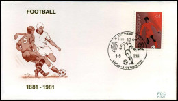 FDC - 2014  100 Jaar Voetbal In België - Stempel : Antwerpen - 1981-1990