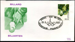 FDC - 2043  Biljarten- Stempel : Brussel-Bruxelles - 1981-1990