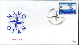 1712 - FDC - 25e Verjaring Van De N.A.V.O.   - Stempel : Brussel/Bruxelles - 1971-1980