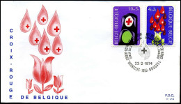 1705/06 - FDC - Belgische Rode Kruis   - Stempel : Bruxelles/Brussel - 1971-1980