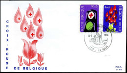 1705/06 - FDC - Belgische Rode Kruis   - Stempel : La Hulpe - 1971-1980
