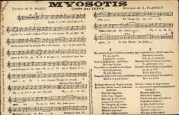 Chanson CPA Myosotis, H. Maheu, Musik A. Flament - Costumes