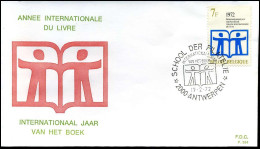 1618 - FDC - Jaar Van Het Boek   - Stempel : Antwerpen - 1971-1980
