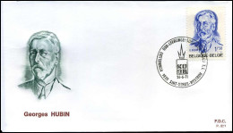 1591 - FDC - Georges Hubin (1863-1947). Staatsminister   - Stempel : Sint-Denijs-Westrem - 1971-1980