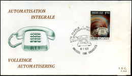 1567 - FDC - Automatisering Telefoonnet   - Stempel : Brussel/Bruxelles - 1971-1980