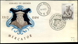1213 - FDC - 450e Verjaardag Gerard De Kremer "Mercator" - Stempel : Rupelmonde - 1961-1970