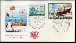 1391/93 + 1394 - FDC - Zuidpoolexpedities - Stempel : Liège - 1961-1970