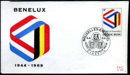 1500-  FDC - BENELUX - Stempel : Bruxelles / Brussel - 1961-1970