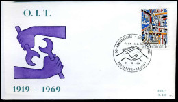 1497-  FDC - Internationale Arbeidsorganisatie - Stempel : Bruxelles / Brussel - 1961-1970