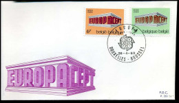 1489/90 -  FDC - Europa CEPT - Stempel : Bruxelles / Brussel - 1961-1970