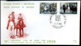 1474/77 -  FDC - Bijde Intocht In 1918 - Stempel : Charleroi + Liège - 1961-1970