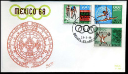 1456/60 -  FDC - Olympische Spelen Mexico 68 - Stempel : Bruxelles / Brussel - 1961-1970