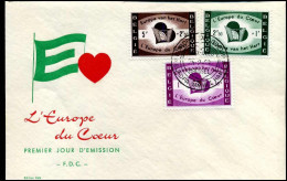 1090/92 - FDC - Europa Van Het Hart - Stempel : Bruxelles/Brussel - 1951-1960