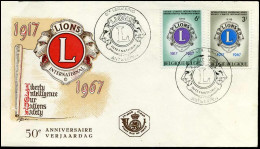 1404/05 - FDC - Lions Club   - Stempel : 2 X Antwerpen - 1961-1970