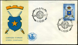 1421 - FDC - Koloniale Verbroedering   - Stempel : 2 X Liège - 1961-1970