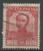 Pologne - Poland - Polen 1928 Y&T N°342 - Michel N°256 (o) - 25g J Bem - Oblitérés