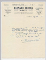 Papier à Lettre à En-tête De BERNARD FRERES à Moutiers Savoie Transports, Charbons, Bois De Chauffage Grains Fourrage * - 1900 – 1949