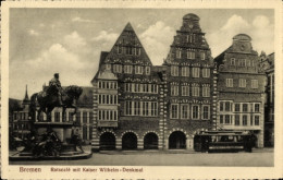 CPA Hansestadt Bremen, Ratscafe, Kaiser Wilhelm-Denkmal, Straßenbahn - Other & Unclassified