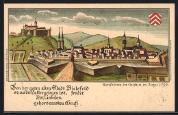 Lithographie Bielefeld, Teilansicht Von Der Ostseite Im Jahre 1700  - Bielefeld