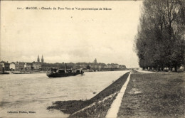 CPA Mâcon Saône-et-Loire, Panorama, Chemin Du Pont-Vert, Dampfer - Other & Unclassified