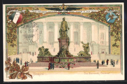 Passepartout-Lithographie Berlin-Tiergarten, Bismarck-Denkmal, Wappen  - Dierentuin