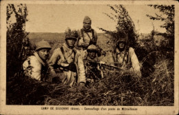 CPA Sissonne Aisne, Camp De Sissonne, Getarnter Maschinengewehrposten - Other & Unclassified