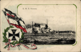 Passepartout CPA Deutsches Kriegsschiff, SMS Nassau, Kaiserliche Marine - Autres & Non Classés