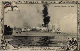 CPA Deutsches Kriegsschiff, SMS Von Der Tann, Großer Kreuzer, Stolz Weht Die Flagge Schwarz Weiß Rot - Sonstige & Ohne Zuordnung