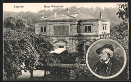 AK Bayreuth, Haus Wahnfried, Portrait Richard Wagner  - Teatro