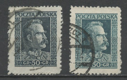 Pologne - Poland - Polen 1928-32 Y&T N°343 à 343A - Michel N°257 à 258 (o) - Pilsudski - Gebraucht