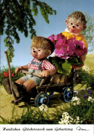 CPA Mecki Der Igel, Glückwunsch Zum Geburtstag, Igelkinder, Handwagen, Blumen - Spielzeug & Spiele