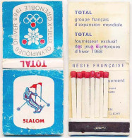 Pochette D'allumettes TOTAL Bleu SLALOM Xèmes Jeux Olympiques D'Hiver De GRENOBLE 1968 Olympic Games 68 - Cajas De Cerillas (fósforos)